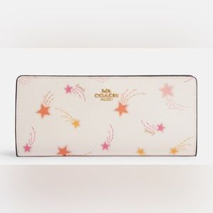 Coach Slim Zip Wallet with Shooting Star Print